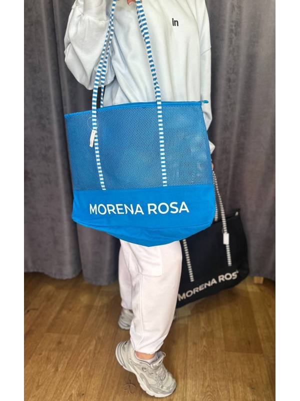 Жіноча сумка пляжна сітка синього кольору 32753