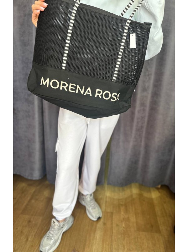 Жіноча сумка пляжна сітка чорного кольору 32754