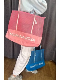 Жіноча сумка пляжна сітка рожевого кольору 32755