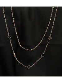 Підвіска маленькі конюшини з ланцюжком золотого кольору 32765