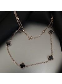 Підвіска маленькі конюшини з ланцюжком золотого кольору 32765