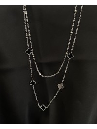 Підвіска маленькі конюшини з ланцюжком срібного кольору 32766