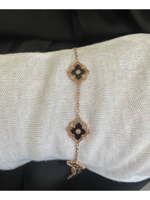 Браслет квіточки золотого кольору замок карабін 32768