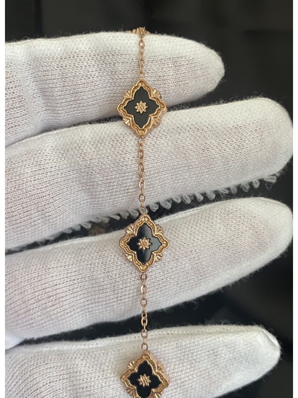 Браслет квіточки золотого кольору замок карабін 32768