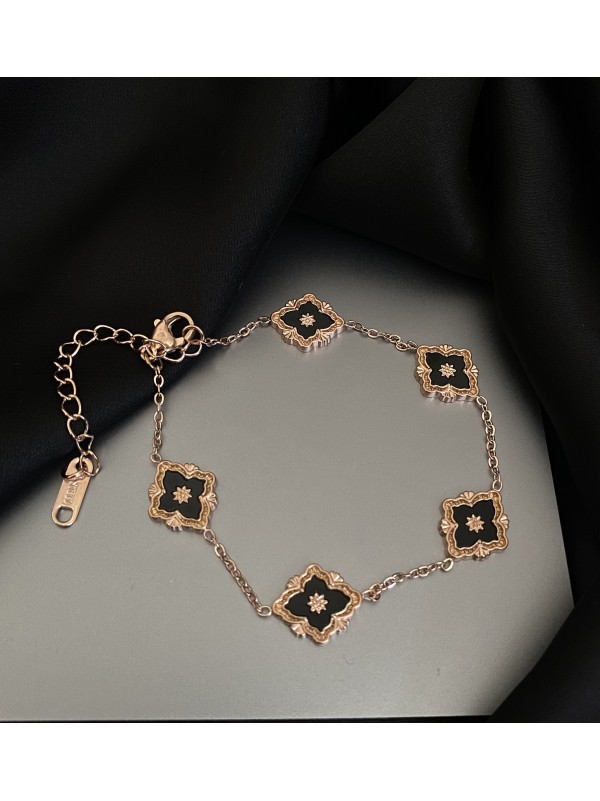 Браслет квіточки золотого кольору замок карабін 32768
