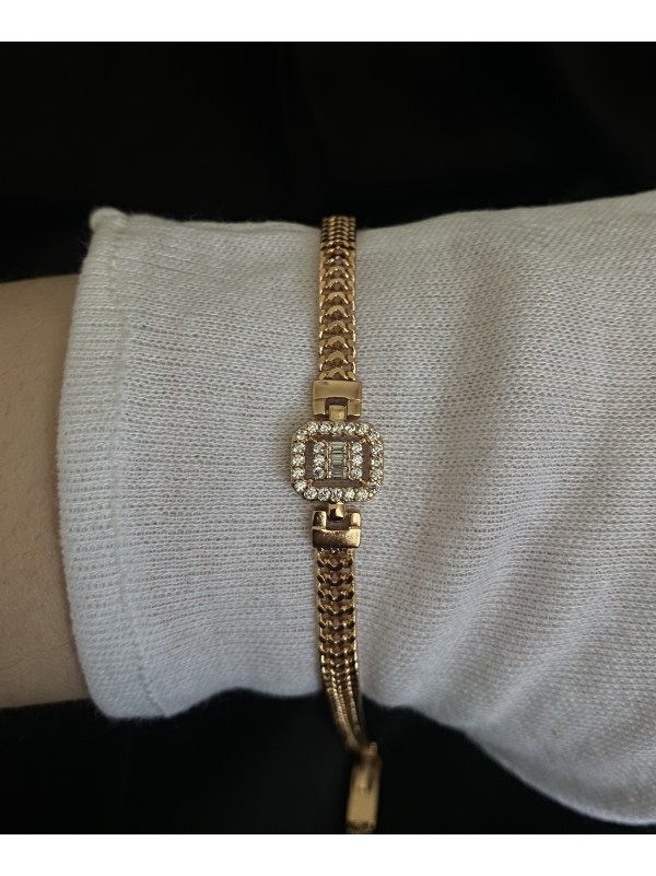 Браслет золотого кольору замок шарнір 32769