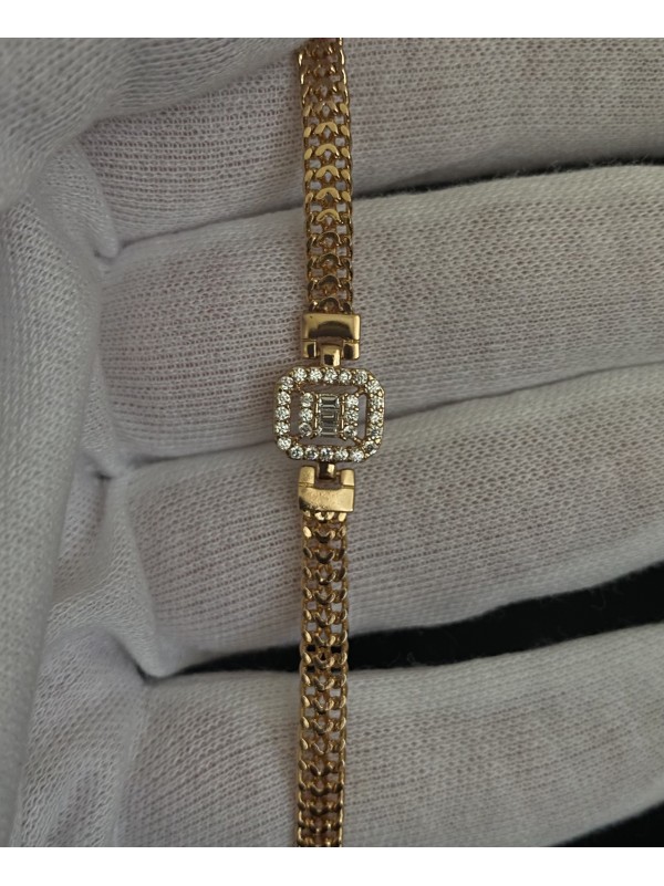 Браслет золотого кольору замок шарнір 32769