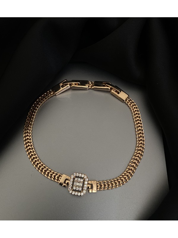 Браслет золотого кольору замок шарнір 32769