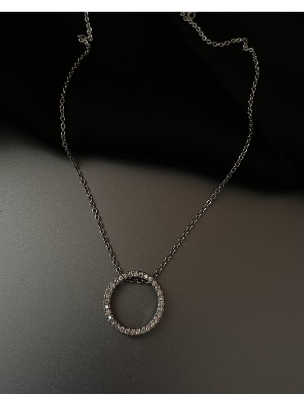 Підвіска Кільце з ланцюжком срібного кольору 32807