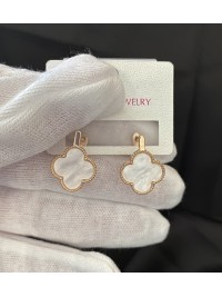 Сережки біла конюшина золотого кольору англійський замок 32809