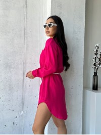 Муслинова сукня-сорочка малинового кольору 32813