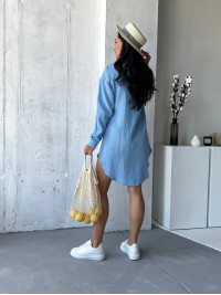 Муслинова сукня-сорочка блакитного кольору 32814