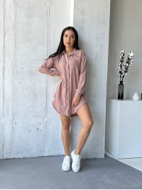 Муслинова сукня-сорочка кавового кольору 32816