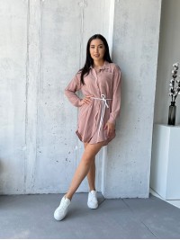 Муслинова сукня-сорочка кавового кольору 32816