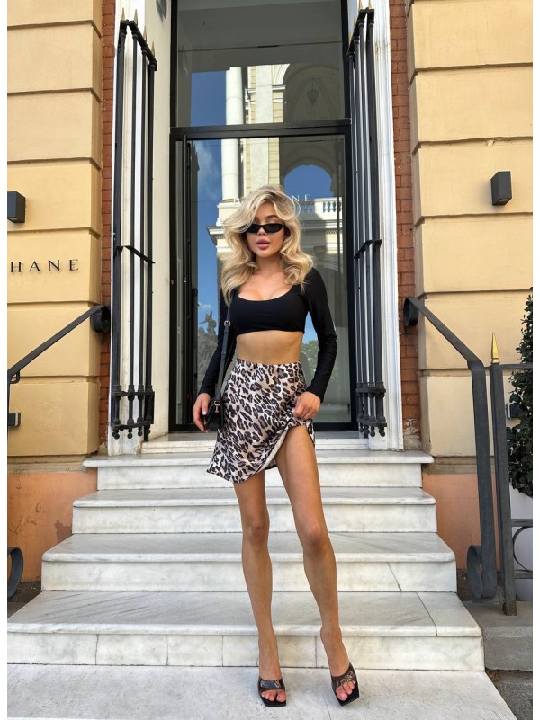 Жіноча спідниця міні коричневого кольору 32860