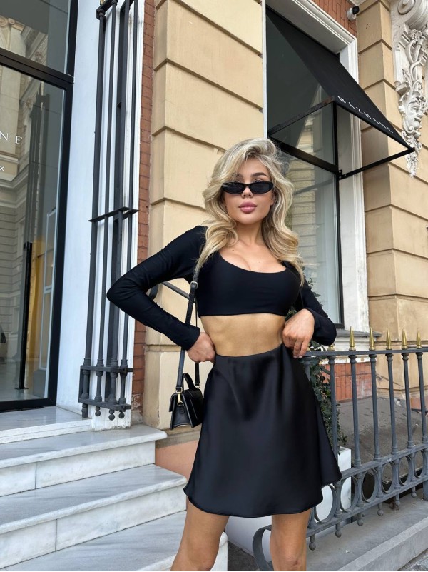 Жіноча спідниця міні чорного кольору 32861