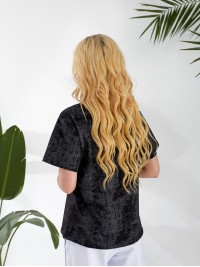 Жіноча футболка з ефектом вареного чорного кольору 32871