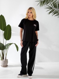 Жіноча футболка з написом чорного кольору 32876