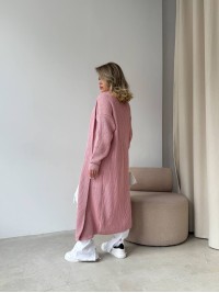 Жіночий довгий кардиган рожевого кольору 32878