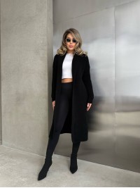 Жіночий довгий кардиган чорного кольору 32880