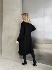 Жіночий довгий кардиган чорного кольору 32880