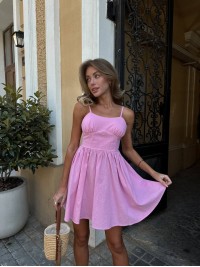 Літній сарафан з відкритою спинкою рожевого кольору 32884