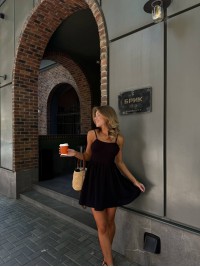 Літній сарафан з відкритою спинкою чорного кольору 32885