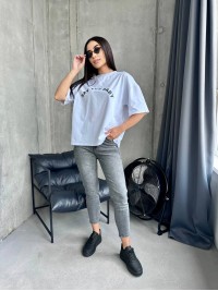 Базова жіноча футболка з написом молочного кольору 32912