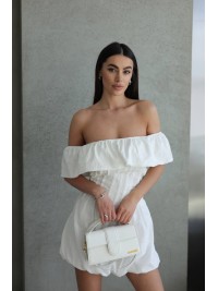 Легка сукня міні молочного кольору 32937