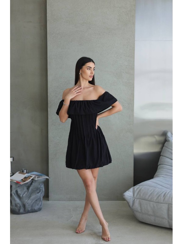 Легка сукня міні чорного кольору 32938