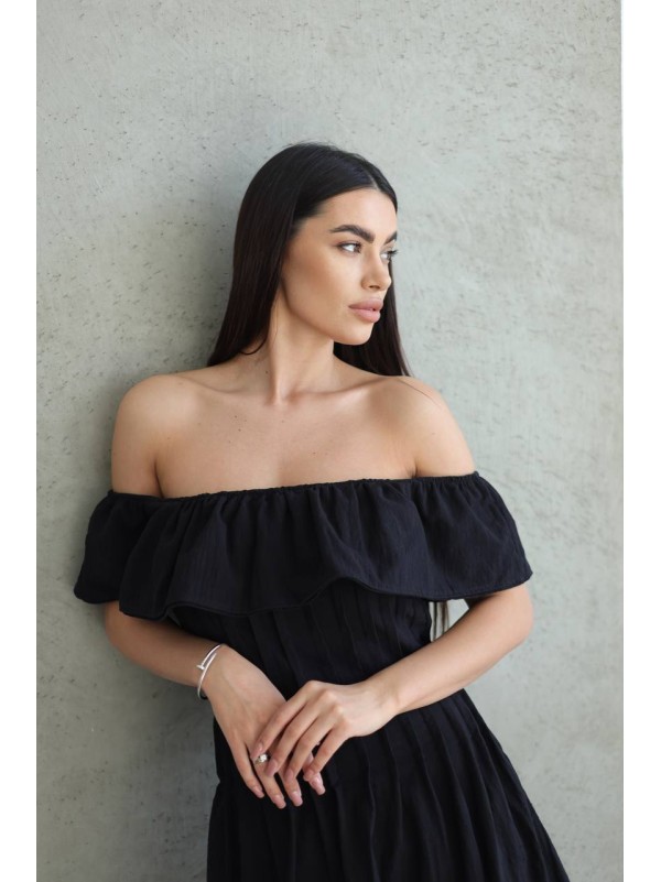 Легка сукня міні чорного кольору 32938