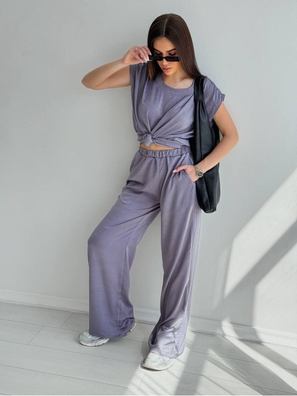 Жіночий повсякденний костюм графiтового кольору 32966