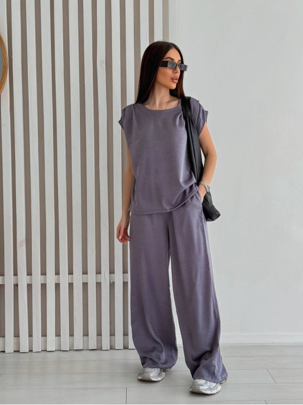 Жіночий повсякденний костюм графiтового кольору 32966