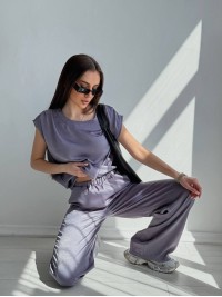 Жіночий повсякденний костюм графiтового кольору 32966