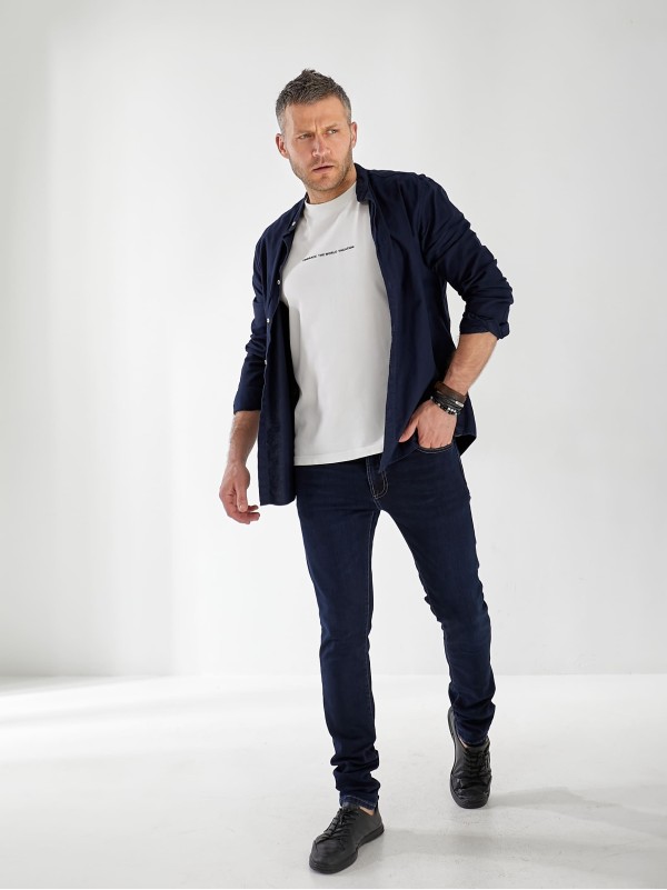 Джинси Maxen Skinny чоловічі темно-синього кольору 33027