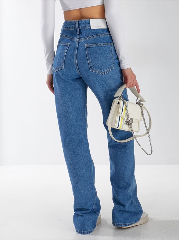 Джинси Felipe Wide leg жіночі світло-синього кольору 33038