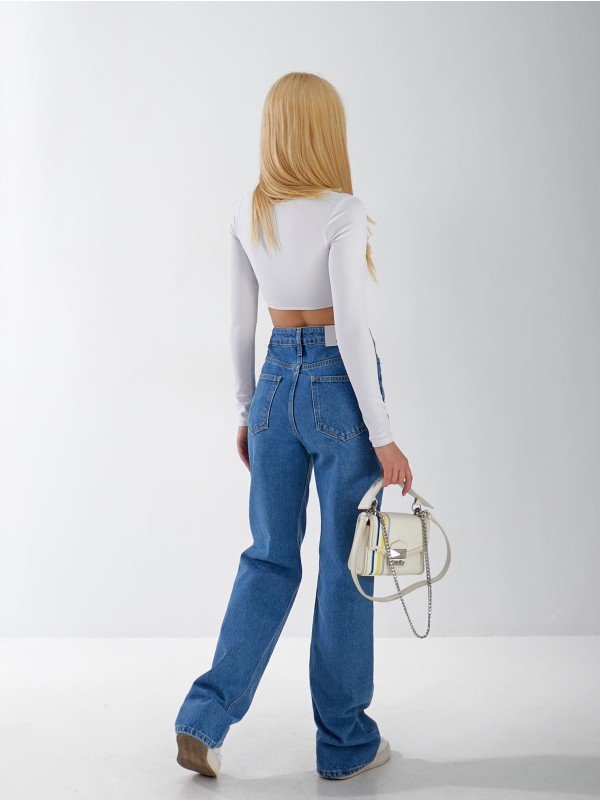 Джинси Felipe Wide leg жіночі світло-синього кольору 33038