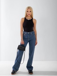 Джинси Minimal Wide leg жіночі  синього кольору 33043