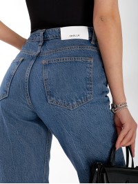 Джинси Minimal Wide leg жіночі  синього кольору 33043