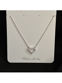 Підвіска Серце з ланцюжком срібного кольору 33046