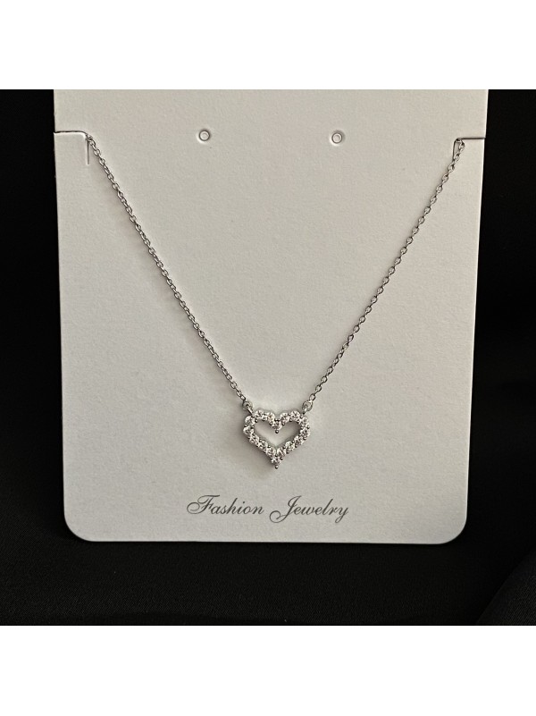 Підвіска Серце з ланцюжком срібного кольору 33046