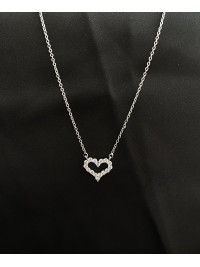 Підвіска Серце з ланцюжком срібного кольору 33046
