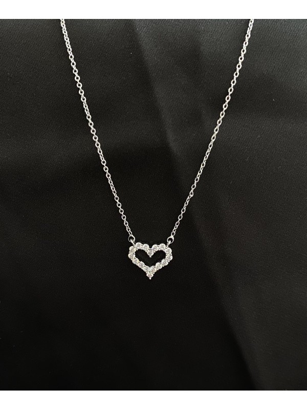 Підвіска Серце з ланцюжком срібного кольору 33046