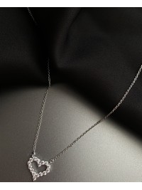 Підвіска Серце з ланцюжком срібного кольору 33046