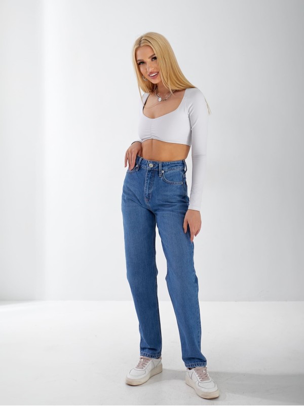 Джинси Rin Boyfriend жіночі  свiтло-синього кольору 33053