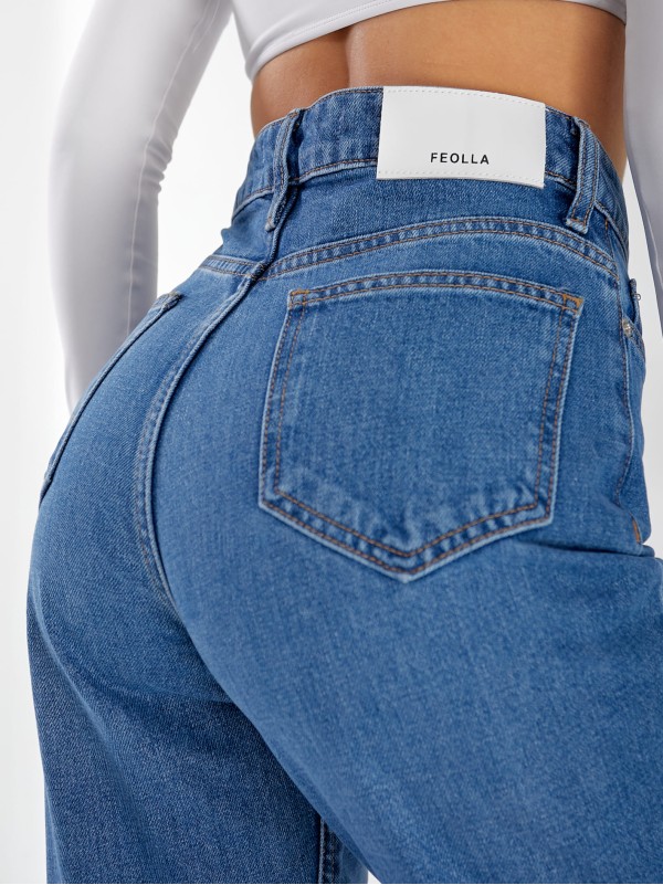 Джинси Rin Boyfriend жіночі  свiтло-синього кольору 33053