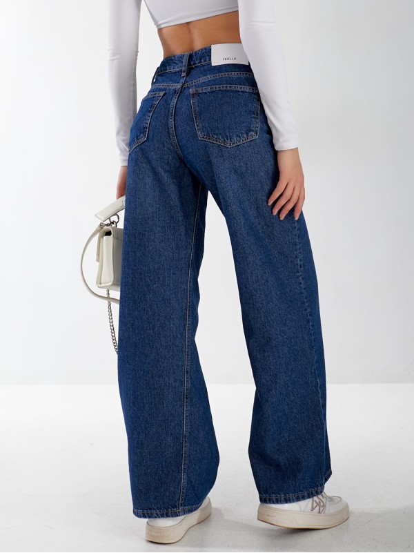 Джинси Spock Wide leg жіночі синього кольору 33056