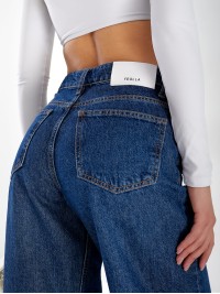 Джинси Spock Wide leg жіночі синього кольору 33056