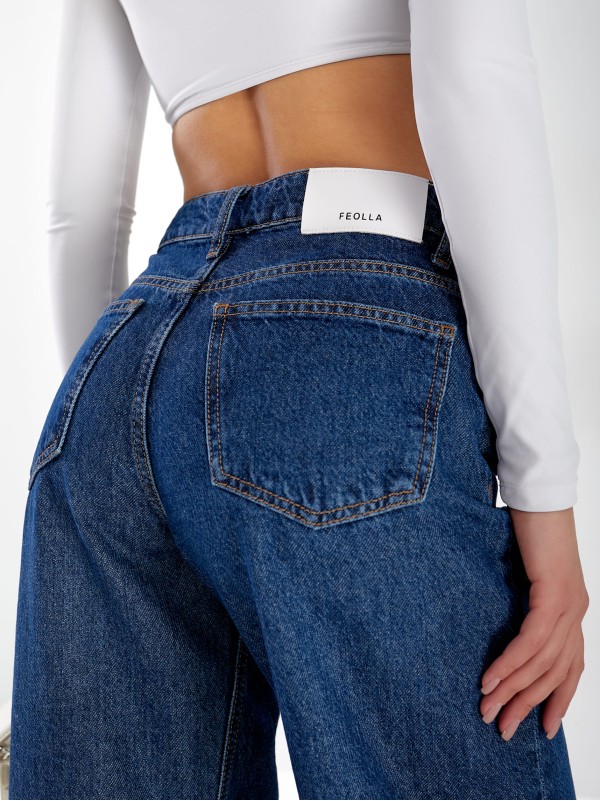 Джинси Spock Wide leg жіночі синього кольору 33056