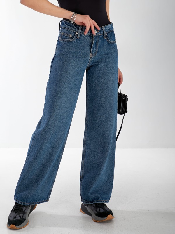 Джинси Everton Wide leg жіночі синього кольору 33058